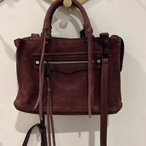 Rebecca Minkoff burgundy suede crossbody bag